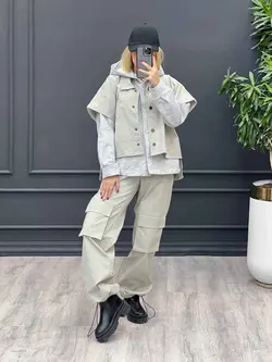 ست سه تیکه کارگو کد 4149 شیک و خاص در مجموعه انلاین ونوس مد