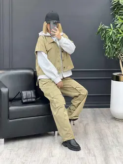 ست سه تیکه کارگو کد 4149 شیک و خاص در مجموعه انلاین ونوس مد