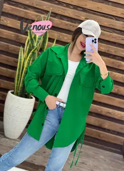 خرید اینترنتی مانتو شومیزی لنین دوجیب کد 1360 فروشگاه ونوس