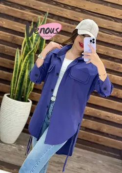 خرید اینترنتی مانتو شومیزی لنین دوجیب کد 1360 فروشگاه ونوس