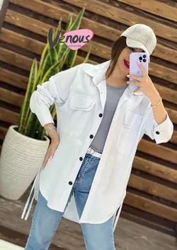 خرید اینترنتی مانتو شومیزی لنین دوجیب کد 1360 فروشگاه ونوس