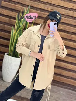 خرید اینترنتی مانتو شومیزی لنین دوجیب کد 1360 فروشگاه ونوس