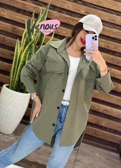 خرید اینترنتی مانتو شومیزی لنین دوجیب کد 1360 فروشگاه ونوس