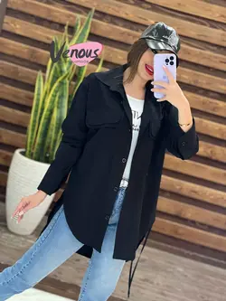 خرید اینترنتی مانتو شومیزی لنین دوجیب کد 1360 فروشگاه ونوس