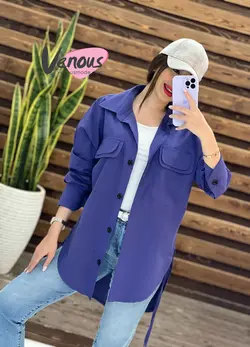 خرید اینترنتی مانتو شومیزی لنین دوجیب کد 1360 فروشگاه ونوس