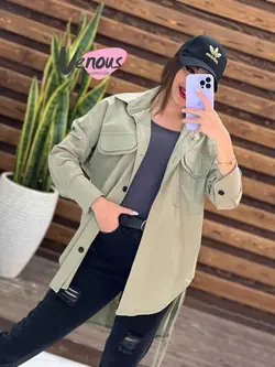 خرید اینترنتی مانتو شومیزی لنین دوجیب کد 1360 فروشگاه ونوس