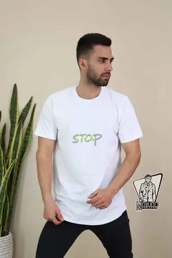 تیشرت یقه گرد NEVER STOP کد 723 شیک و خاص با مجموعه ونوس مد