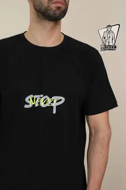 تیشرت یقه گرد NEVER STOP کد 723 شیک و خاص با مجموعه ونوس مد