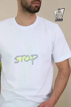 تیشرت یقه گرد NEVER STOP کد 723 شیک و خاص با مجموعه ونوس مد