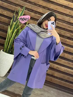 خرید اینترنتی مانتو پانچ آستین دوتیکه کد 1380 ونوس مد