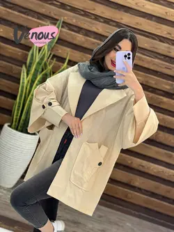 خرید اینترنتی مانتو پانچ آستین دوتیکه کد 1380 ونوس مد