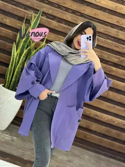 خرید اینترنتی مانتو پانچ آستین دوتیکه کد 1380 ونوس مد