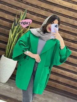 خرید اینترنتی مانتو پانچ آستین دوتیکه کد 1380 ونوس مد