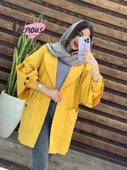 خرید اینترنتی مانتو پانچ آستین دوتیکه کد 1380 ونوس مد