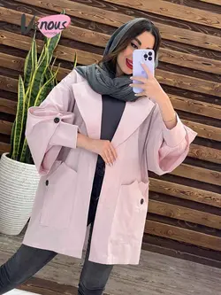 خرید اینترنتی مانتو پانچ آستین دوتیکه کد 1380 ونوس مد