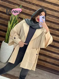 خرید اینترنتی مانتو پانچ آستین دوتیکه کد 1380 ونوس مد