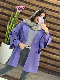 خرید اینترنتی مانتو پانچ آستین دوتیکه کد 1380 ونوس مد