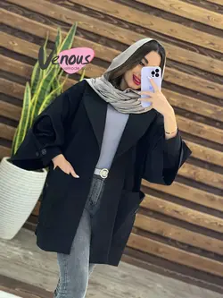 خرید اینترنتی مانتو پانچ آستین دوتیکه کد 1380 ونوس مد