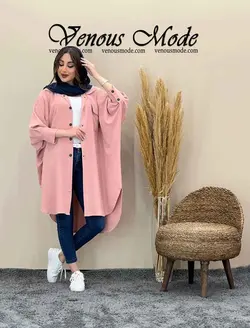 خرید اینترنتی مانتو پانچ تک جیب کد 1386 در فروشگاه ونوس مد