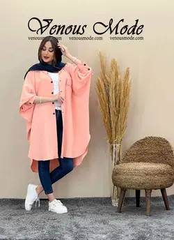 خرید اینترنتی مانتو پانچ تک جیب کد 1386 در فروشگاه ونوس مد