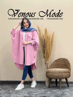 خرید اینترنتی مانتو پانچ تک جیب کد 1386 در فروشگاه ونوس مد