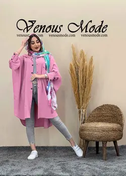 خرید اینترنتی مانتو پانچ تک جیب کد 1386 در فروشگاه ونوس مد