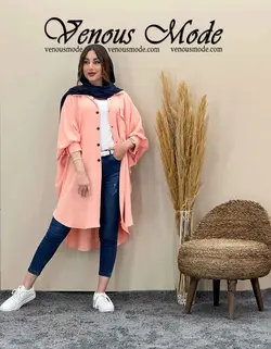 خرید اینترنتی مانتو پانچ تک جیب کد 1386 در فروشگاه ونوس مد