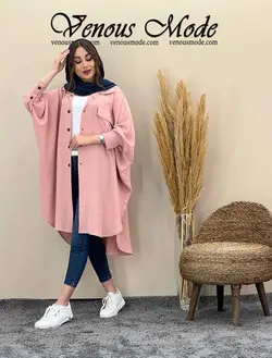 خرید اینترنتی مانتو پانچ تک جیب کد 1386 در فروشگاه ونوس مد