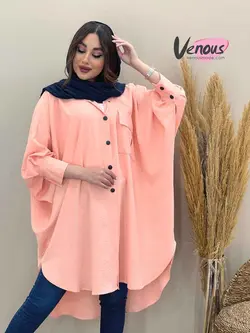 خرید اینترنتی مانتو پانچ تک جیب کد 1386 در فروشگاه ونوس مد