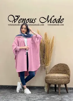 خرید اینترنتی مانتو پانچ تک جیب کد 1386 در فروشگاه ونوس مد