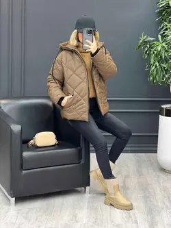 کاپشن لوزی دوزی جیب زیپ کد 4226 در فروشگاه نلاین ونوس مد