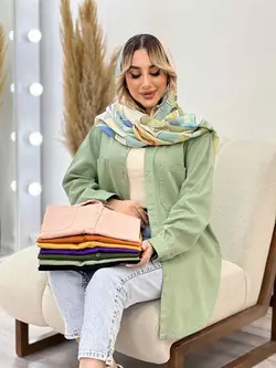 مانتو کتان رنگی دو جیب کد 4333 | فروشگاه اینترنتی ونوس مد