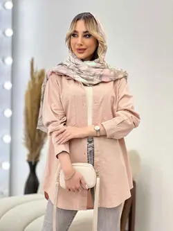 مانتو کتان رنگی دو جیب کد 4333 | فروشگاه اینترنتی ونوس مد