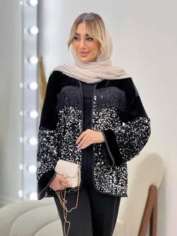 مانتو پولک دوزی ریش دار کد 4403 | فروشگاه اینترنتی ونوس مد