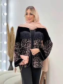 مانتو پولک دوزی ریش دار کد 4403 | فروشگاه اینترنتی ونوس مد