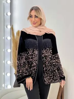 مانتو پولک دوزی ریش دار کد 4403 | فروشگاه اینترنتی ونوس مد