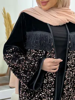 مانتو پولک دوزی ریش دار کد 4403 | فروشگاه اینترنتی ونوس مد