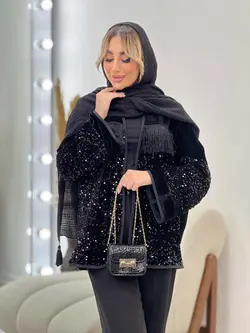 مانتو پولک دوزی ریش دار کد 4403 | فروشگاه اینترنتی ونوس مد