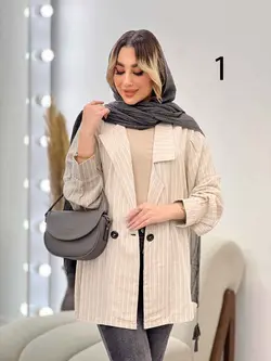 مانتو لینن نچرال یقه نامتقارن دو دکمه کد 3019 شیک در ونوس مد