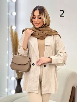 مانتو لینن نچرال یقه نامتقارن دو دکمه کد 3019 شیک در ونوس مد