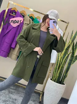 خرید اینترنتی مانتو مغزی دوزی آستین دکمه کد 1403 در ونوس مد