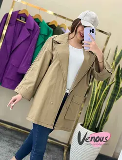 خرید اینترنتی مانتو مغزی دوزی آستین دکمه کد 1403 در ونوس مد