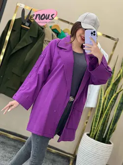 خرید اینترنتی مانتو مغزی دوزی آستین دکمه کد 1403 در ونوس مد