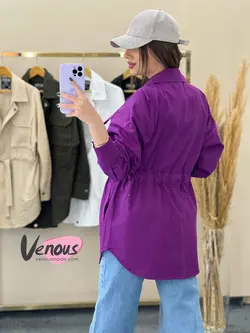 خرید اینترنتی مانتو جلوزیپ کمرگت کد 1397 درر فروشگاه ونوس مد