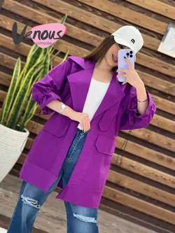 خرید اینترنتی مانتو آستین گت یقه پاگون کد 1429 فروشگاه ونوس