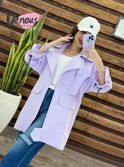 خرید اینترنتی مانتو آستین گت یقه پاگون کد 1429 فروشگاه ونوس