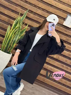 خرید اینترنتی مانتو آستین گت یقه پاگون کد 1429 فروشگاه ونوس