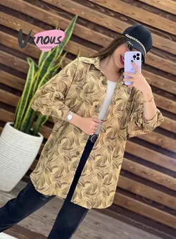 خرید اینترنتی مانتو لنین طرحدار جلو دکمه کد 144 در ونوس مد