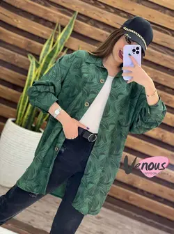 خرید اینترنتی مانتو لنین طرحدار جلو دکمه کد 144 در ونوس مد