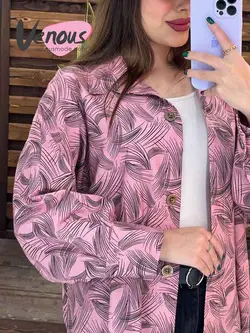 خرید اینترنتی مانتو لنین طرحدار جلو دکمه کد 144 در ونوس مد